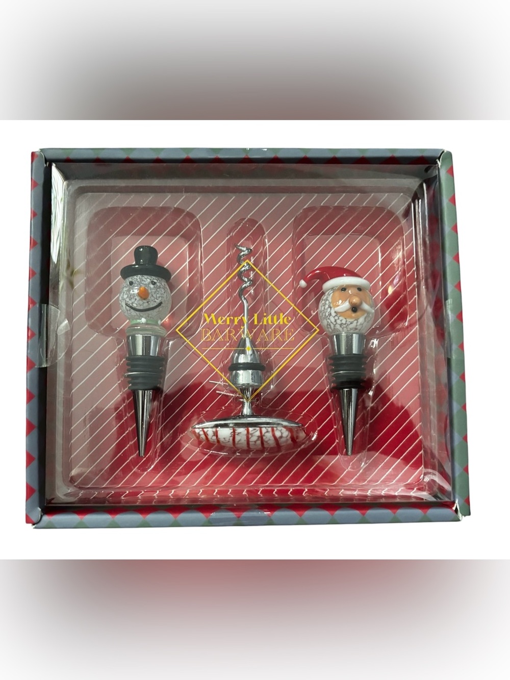 Merry Little Barware Bottle Stoppers and Wine Opener Set
